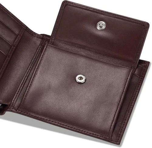 Miniatura 66 de HISCOW Billeteras plegables de cuero de grano completo para hombres, billetera minimalista delgada para hombre, regalos para papá, cumpleaños, día