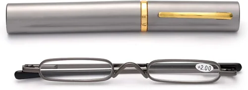 Miniatura 9 de ZUVGEES Mini lentes de lectura delgados y compactos fáciles de transportar, lectores portátiles ligeros con estuche de tubo con clip para bolígrafo