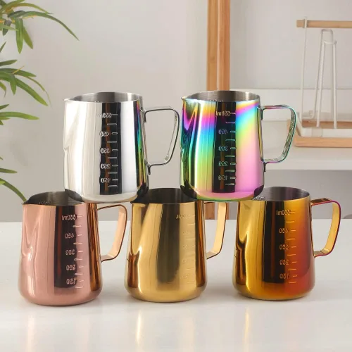Miniatura 7 de Buyer Star Espumador de leche, espumador de café, herramientas Picher Barista, taza mental de acero inoxidable, accesorios para expreso, kit