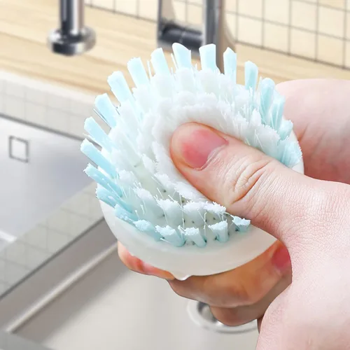 Miniatura 3 de Cepillo para fregar platos, cepillo de palma de agarre ergonómico, cepillos de cocina para limpieza, limpiador de platos con cerdas rígidas para 2p