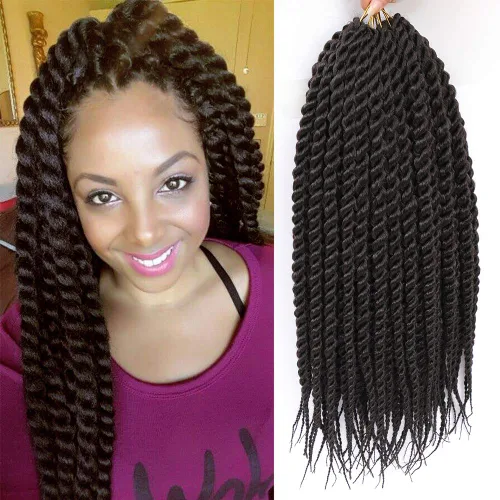 Miniatura 25 de Admutty - Extensiones de pelo trenzadas Havana Twist de 30,48 cm, 6 paquetes de trenzas de ganchillo Havana Twist senegalés, trenzas Jumbo Havana 2#