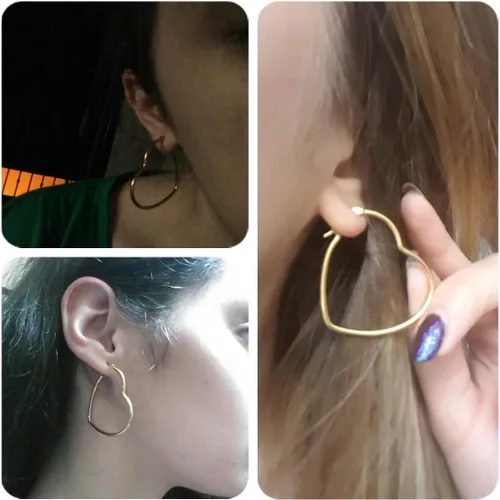 Miniatura 6 de MengPa Aretes de aro para mujer, chapados en oro negro, aretes de gota, joyería de moda