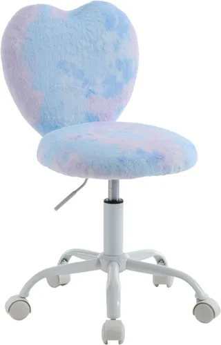 Miniatura 17 de Butterfly - Escritorio y silla para niños, ajustable, giratorio, peludo, azul, para el hogar, dormitorio, escuela, dormitorio