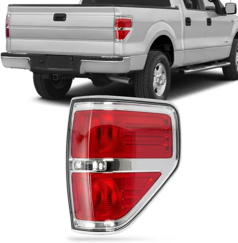 RANSOTO F150 Luz Trasera Derecha Compatible con Ford F-150 2009 2010 2011 2012 2013 2014 Lámpara de Freno Trasera de Pasajero con Acabado en Cromo