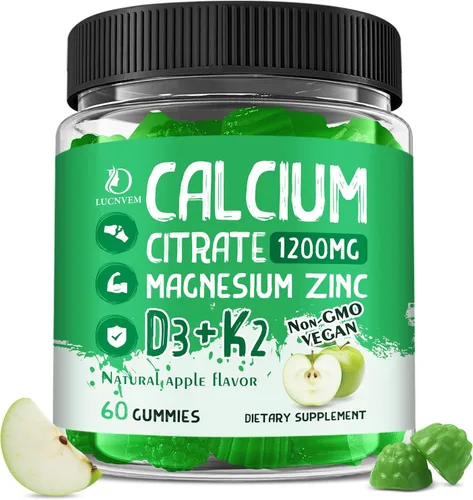 Miniatura 9 de Gomas de Citrato de Calcio 1200mg con Vitamina D3, Gomas de Calcio con Vitamina D3 para Mujeres y Hombres, Cal Magnesio Zinc para la Salud de Huesos