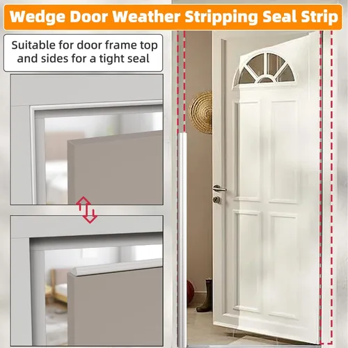 Miniatura 5 de 1 paquete*9.8 pies de cinta adhesiva en forma de cuña de espuma para sellado de ventanas y puertas, relleno de espacio para el marco exterior