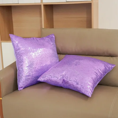 Miniatura 3 de Poise3EHome Fundas de cojín decorativo con lentejuelas de 18 x 18 pulgadas para sofá, cama, sala de estar, Navidad (lavanda, 1 pieza)