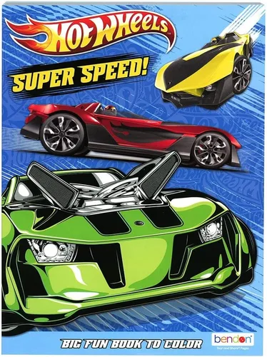 Libro para colorear Hot Wheels Super Speed - Gran libro de diversión para colorear Hot Wheels, libro para colorear de arte y manualidades para