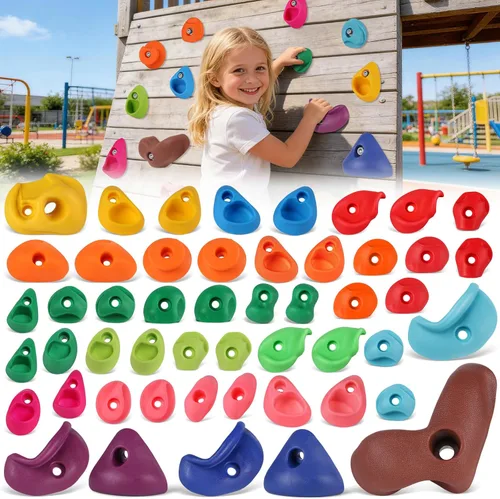 Miniatura 17 de 32 piezas de pared de escalada en roca para niños, soportes de escalada de pared de roca, kits de agarre de pared para escalada de adultos con 32