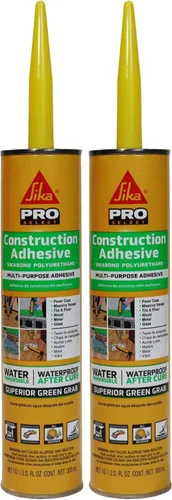 Miniatura 8 de Adhesivo de construcción SikaBond, gris, poliuretano avanzado para exteriores. Sumergible en agua y resistente al agua, 10 onzas líquidas