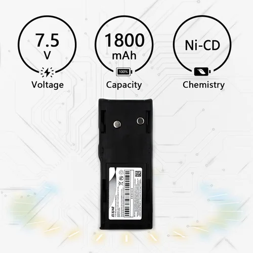 Miniatura 3 de Paquete de 2 baterías de repuesto de 7.5 V 1800 mAh para Motorola GP300, GTX800, PTX600, PRO3150, CP450, P080, MTX638, LTS2000, LCS2000, GP88S