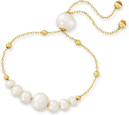 Miniatura 3 de Ross-Simons Pulsera bolo de perlas cultivadas de 0157-0374in en oro amarillo de 14 quilates perla no conocido