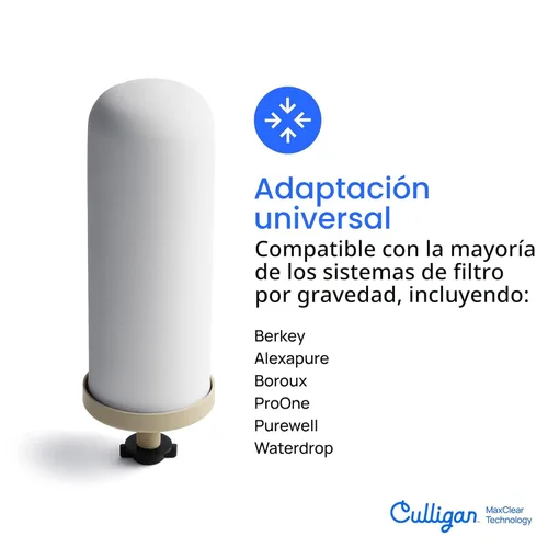 Miniatura 5 de Culligan MaxClear - Sistema de filtro de agua por gravedad de 2.25 galones, filtro de agua de acero inoxidable pulido para encimera, certificado