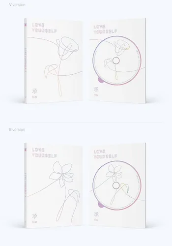 Miniatura 3 de BTS - Love Yourself [Her] [E ver.] con fotolibros, tarjeta de fotos, póster doblado oficial (E ver.), tarjeta fotográfica extra