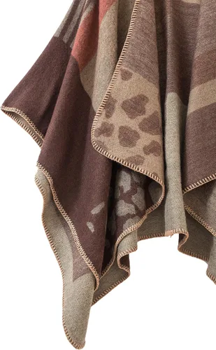 Miniatura 56 de Urban CoCo Poncho de colores para mujer, chal con frente abierto, color en bloques