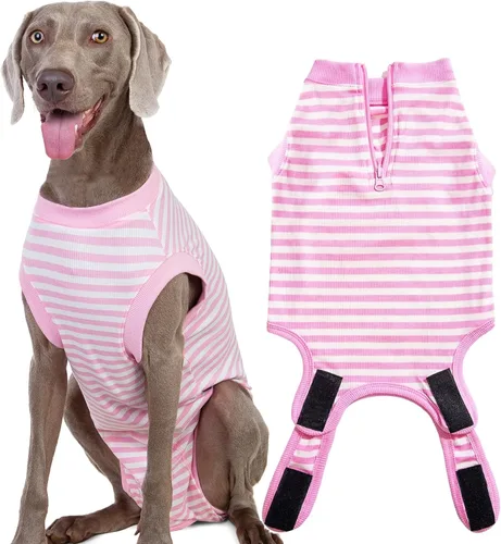 Miniatura 40 de Traje de Recuperación Wabdhaly para Perros, Traje de Cone de Perro con Cremallera Alternativa para Cirugía de Esterilización Femenina, Traje