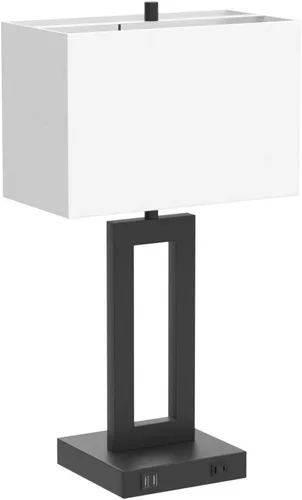Miniatura 4 de TOBUSA Juego de 2 lámparas de mesa de 28 pulgadas de alto para salas de estar, modernas lámparas de mesa negras con control táctil para dormitorio