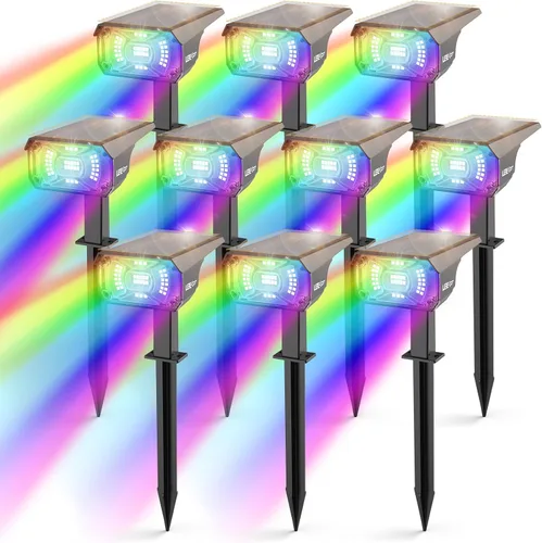 Miniatura 11 de LEREKAM 40 focos LED, IP65, impermeables, con energía solar, 2 en 1, luz de pared, luces de paisajismo al aire libre, encendido/apagado automático