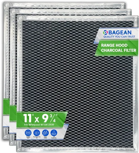 Miniatura 8 de Filtro de carbón de repuesto para filtro de campana extractora Whirlpool W10412939 de 11.02 x 9.73 pulgadas – Filtros de grasa de carbón para estufa