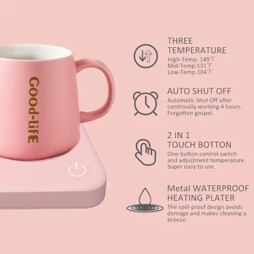 Miniatura 3 de VOBAGA Calentador de Tazas y Calentador de Tazas de Café con Apagado Automático de 4 Horas, Placa Calentadora de Café para Uso en Oficina, Hogar