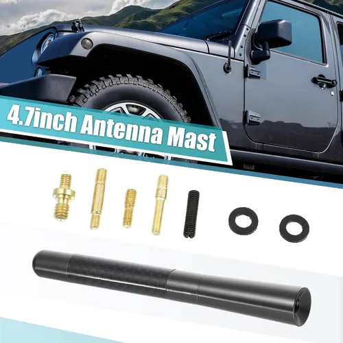 Miniatura 2 de X AUTOHAUX 1 Unidades 4.7 in 4.7 Pulgadas Universal Coche AM FM Radio Señal Antena Mástil para Jeep para Dodge para Ram para Ford para Toyota Fibra