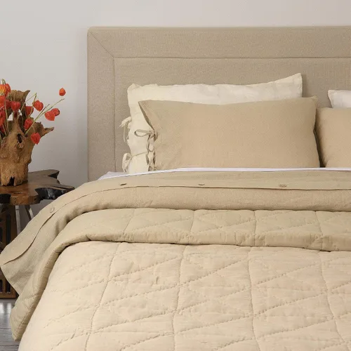 Miniatura 12 de Best Home Fashion Edredón de lino y algodón con diamantes, elegancia casual, ropa de cama ligera y elegante, manta, individual, gris, 86 pulgadas