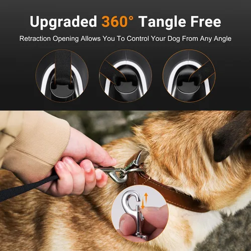 Miniatura 6 de Correa retráctil para perro, 360° sin enredos, grifo de nailon fuerte de 16 pies para mascotas, correa de paseo para perros medianos y grandes