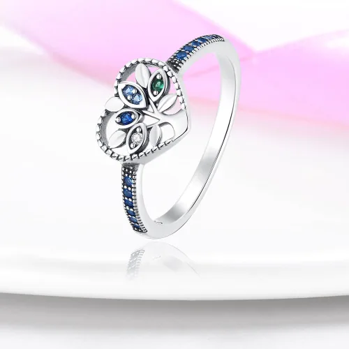 Miniatura 2 de TINSLO Anillo de plata de ley 925 con circonita de colores, anillos ajustables para mujeres, anillos sorpresa de aniversario para mujeres, anillos