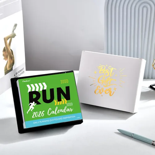 Miniatura 2 de Pinchoco Calendario diario de escritorio 2026, calendario de escritorio 2026, equipo de correr, 5.85 x 4.85 pulgadas, citas diarias de correr e