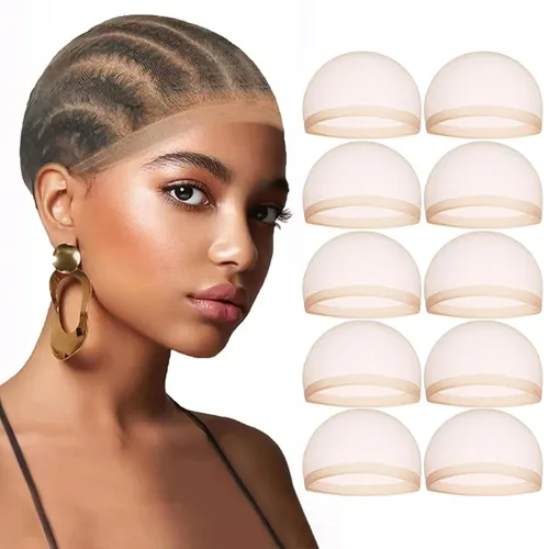 mscoco 10 gorras de peluca para mujer, gorra de peluca HD para peluca de encaje frontal, gorra calva para pelucas, gorras de medias para pelucas