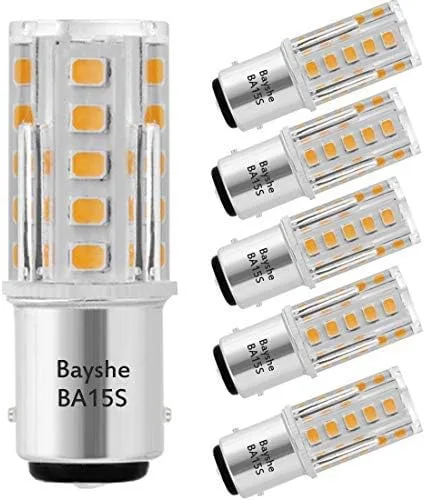 12V BA15S S8 SC Bayoneta Base de un solo contacto 1156 1141 3W Bombilla LED 2700K blanco cálido, AC/DC 12V cubierta de camino de paisaje RV cámper