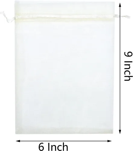 Miniatura 4 de 50 bolsas de organza de 6 x 9 pulgadas, bolsa de regalo de fiesta de boda con cordón
