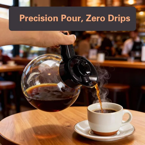 Miniatura 7 de VONCI Cafetera comercial de 1610 W, cafetera de goteo de 12 tazas, 2 jarras de vidrio y 2 calentadores, carcasa y embudo de acero inoxidable