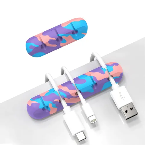 Miniatura 9 de INCHOR Organizador de cables, clips transparentes para gestión de cables, organizadores de cables con soporte para cables USB, organizador de cables