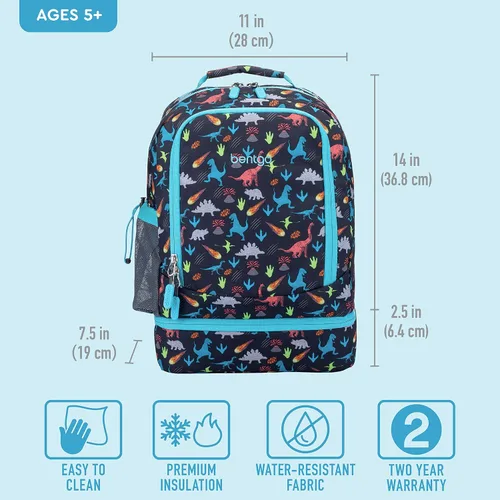 Miniatura 5 de Bentgo Kids Prints, 2 en 1, Mochila y lonchera aislada