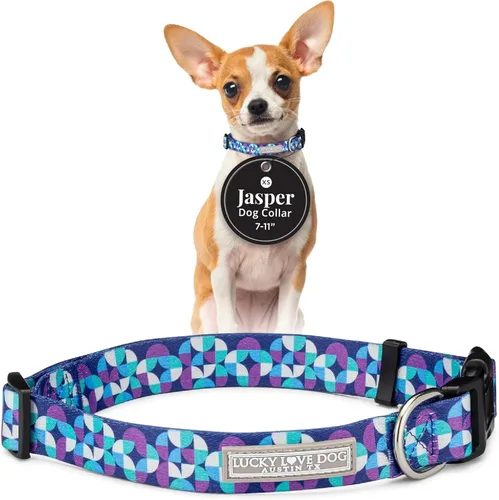 Miniatura 76 de Lucky Love Dog - Collar de perro ajustable con hebilla de fácil clic para los grandes, duradero y cómodo para perros machos y hembras, collar