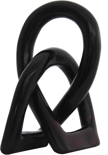 Escultura de nudo de amor entrelazado en bucle continuo, decoración moderna y contemporánea, hecha a mano, esteatita artesanal de Kenia, manos Negro