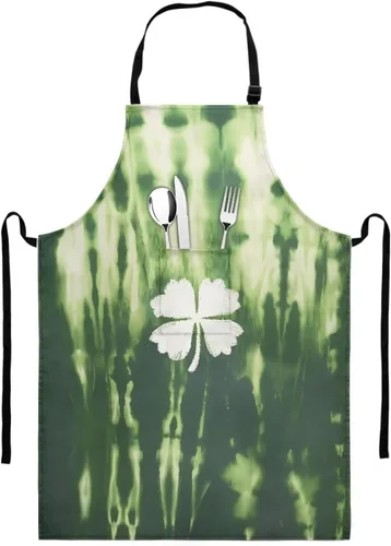 Miniatura 9 de GIFTPUZZ Delantal de chef para mujer con lazo largo y bolsillo frontal con correas