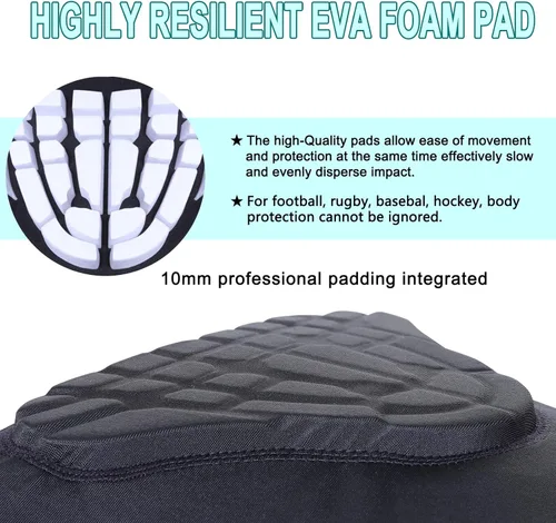 Miniatura 5 de Protector de costilla de fútbol acolchado para niños y niñas, camiseta de protección de pecho para rugby, béisbol, fútbol, baloncesto Gris