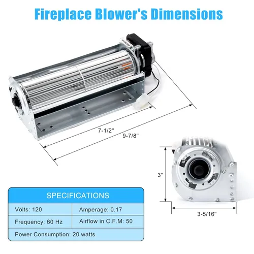 Miniatura 5 de Ventilador de chimenea GFB100 para estufa de chimenea de gas sin ventilación y sin ventilación GFB100, ventilador de chimenea sin ventilación