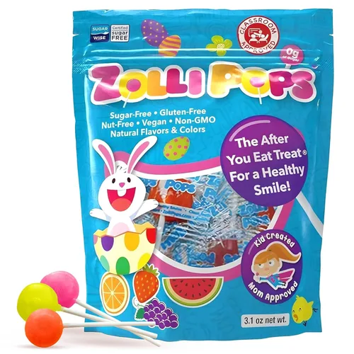 Miniatura 19 de Zollipops Caramelo y manzana verde, 10.4 onzas, sin azúcar, sin alergias, vegano, apto para dieta cetogénica y diabética, caramelo de dientes limpios
