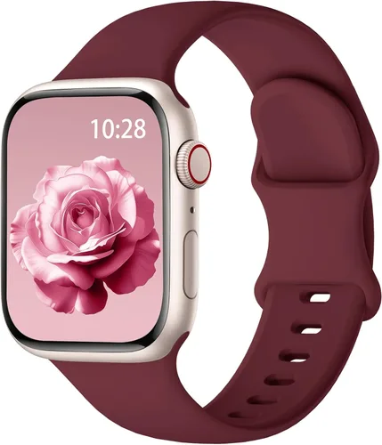 Miniatura 8 de Correa de silicona deportiva compatible con bandas de Apple Watch de 38mm 40mm 41mm 42mm 44mm 45mm 46mm 49mm para mujeres y hombres, correa