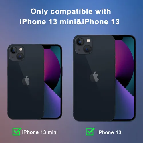 Miniatura 3 de Orzero Paquete de 2 protectores de lente de cámara para iPhone 13/iPhone 13 Mini, protector de cámara premium de metal y vidrio, recortes precisos