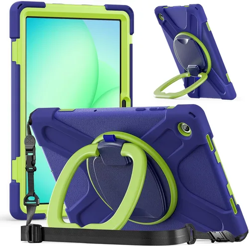Miniatura 126 de 360 Rotation Case for Galaxy Tab ActivePro/Tab Active4 Pro/Active 5 Pro 10.1" Sturdy Cover Rotate Ring Stand Shoulder Carrying Strap Hand Strap
