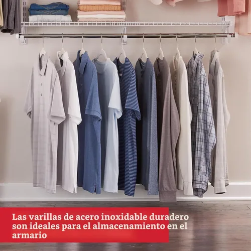 Miniatura 5 de Kit de armario clásico con configuración personalizable de titanio por Rubbermaid, 3-6 ft, FG3H1102TITNM Blanco