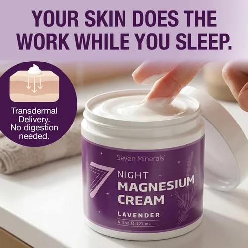 Miniatura 5 de Seven Minerals Magnesium Cream for Sleep with All-Natural Lavender - Extra Strength Magnesium Lotion for Sleep, Pain & Stress - Relaxing Blend for