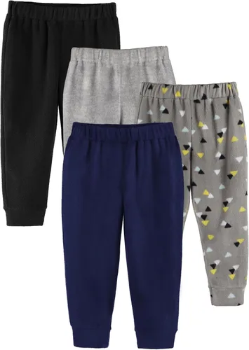 GLASH Kids Pantalones deportivos para niños, 4 piezas, pantalones casuales de microforro polar