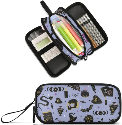 Miniatura 25 de Estuche para lápices de gran capacidad de los años 80 y 90, bolsa para lápices, oficina, escuela, bolsa grande para bolígrafos con almacenamiento