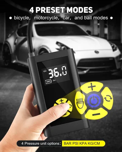 Miniatura 7 de LAMONKE Inflador de neumáticos portátil de 150 PSI, compresor de aire recargable para automóviles, bicicletas, motocicletas, pelotas, con luz LED