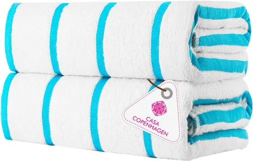 Miniatura 40 de CASA COPENHAGEN Juego de 6 toallas de palomitas de maíz, color azul polvoriento, 21.16 oz/m², 2 toallas de baño, 2 toallas de mano y 2 toallas